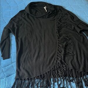 NY Collection Fringe Cowlneck Sweater Size 1X